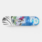 Skateboard Cute Girl Fairy Casting Magic Spell on Bumble Bee (Horz)