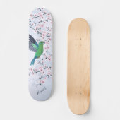 Skateboard Cute Green Hummingbird Cherry Blossom Ajouter Nom  (Recto)