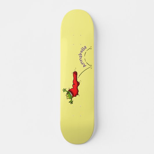 Skateboard Cute grenouille dans une chaussette rouge saut de (Devant)