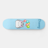 Skateboard Cute Grey Kawaii Hamster  (Horz)