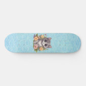 Skateboard Cute Grey Kitten Kawaii (Horz)