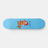Skateboard Cute happy Christmas shrimp cartoon illustration (Horz)