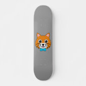 Skateboard Cute Happy Ginger Cat avec Papillon (Devant)
