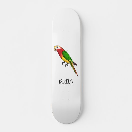 Skateboard Cute happy parrot (Devant)