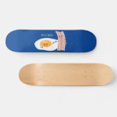 Skateboard Cute kawaii egg and bacon cartoon illustration (Horz)