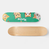 Skateboard Cute Kawaii Peeking Cats Pattern (Horz)