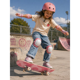 Skateboard Cute Kawaii Strawberry Cow Motif Skate