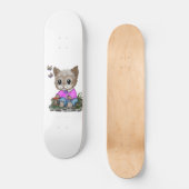 Skateboard Cute Kitty Chat et Papillon (Recto)