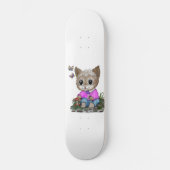 Skateboard Cute Kitty Chat et Papillon (Recto)