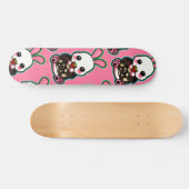 Skateboard Cute lapin rose et blanc de Pâques Lapin fraise (Horz)