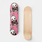 Skateboard Cute lapin rose et blanc de Pâques Lapin fraise (Recto)