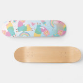 Skateboard Cute llama pastels rainbow (Horz)