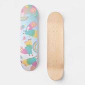 Skateboard Cute llama pastels rainbow (Recto)