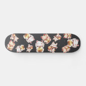 Skateboard Cute Maneki Neko Japanese Lucky Cat Pattern (Horz)