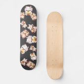 Skateboard Cute Maneki Neko Japanese Lucky Cat Pattern (Recto)