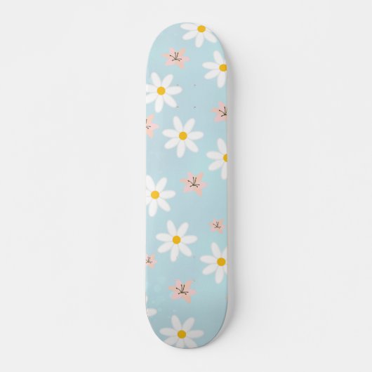 Skateboard Cute Modern Daisy Fleur de lys Rustique transparen (Devant)