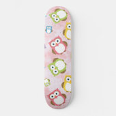 Skateboard Cute Owls, Owl Pattern, Colorful Owls, Baby Owls (Recto)
