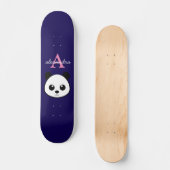 Skateboard Cute Panda Ours Personnalisé Monogramme violet Arr (Recto)