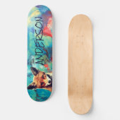 Skateboard Cute personnalisable BLUE FOX (Recto)