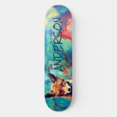 Skateboard Cute personnalisable BLUE FOX (Recto)