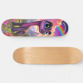 Skateboard Cute Pink Dinosaur Children Fantasy Art (Horz)