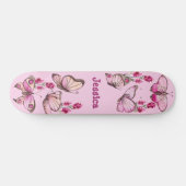 Skateboard Cute Pink Girly Butterflies (Horz)