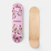 Skateboard Cute Pink Girly Butterflies (Recto)