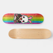 Skateboard Cute rose et blanc lapin lapin Rainbow Parties sci (Horz)