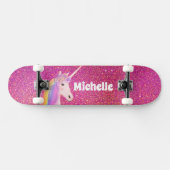 Skateboard Cute rose Faux Parties scintillant Unicorn Personn (Horz)