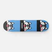 Skateboard Cute Siberian Husky nom personnalisé (Horz)