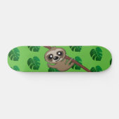 Skateboard Cute Sloth Jungle Green Cartoon Rainforest Animal (Horz)