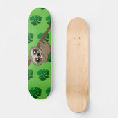 Skateboard Cute Sloth Jungle Green Cartoon Rainforest Animal (Recto)