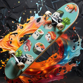 Skateboard Cute Sushi Nigiri Wasabi Maki Roll