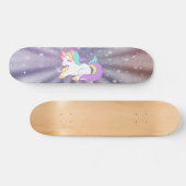 Skateboard Cute Unicorne, Arc en ciel, Galaxie (Horz)