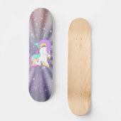 Skateboard Cute Unicorne, Arc en ciel, Galaxie (Recto)
