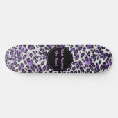 Skateboard Cute violet Poster de animal léopard Personnalisé (Horz)