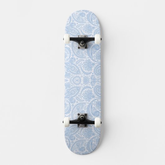 Skateboard Cute white blue paisley pattern (Recto)