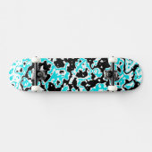 Skateboard Cyan et Black Swirls (Horz)