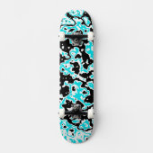 Skateboard Cyan et Black Swirls (Recto)