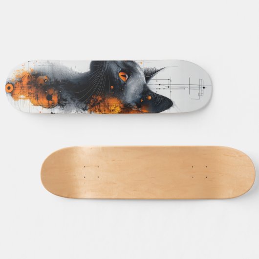 Skateboard Cyber Feline (Horz)