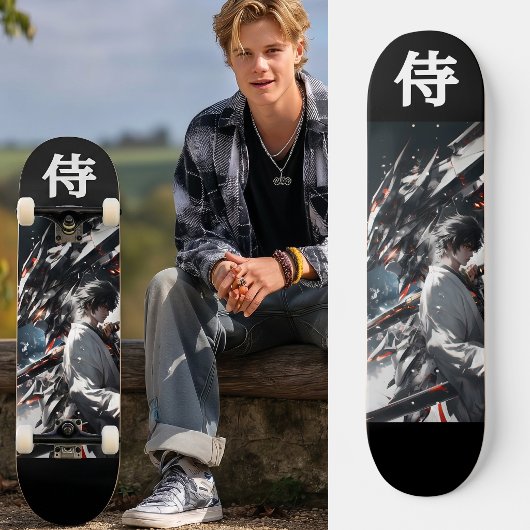 Skateboard CYBER SAMURAI - Futuristic Mecha Ronin