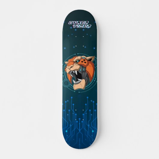 Skateboard Cyber Tiger | (Devant)