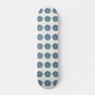 Skateboard Daisy Bleue Et Crème