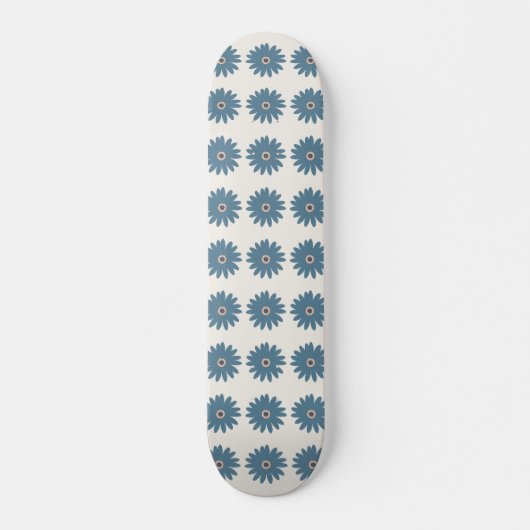 Skateboard Daisy Bleue Et Crème (Devant)