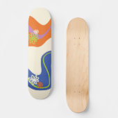 Skateboard Daisy Groove Bleu, orange, violet, vert et crème (Recto)