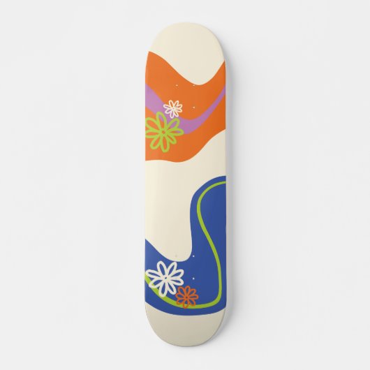 Skateboard Daisy Groove Bleu, orange, violet, vert et crème (Devant)