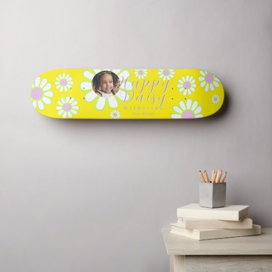 Skateboard Daisy Simple Photo Jaune (Art mural (Horz))