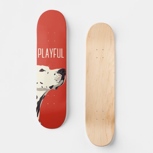 Skateboard Dalmatien rouge (Recto)