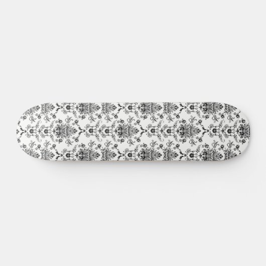Skateboard Damas noir sur blanc (Horz)