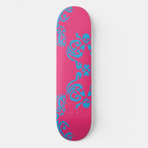 Skateboard Damask Magenta-Aqua